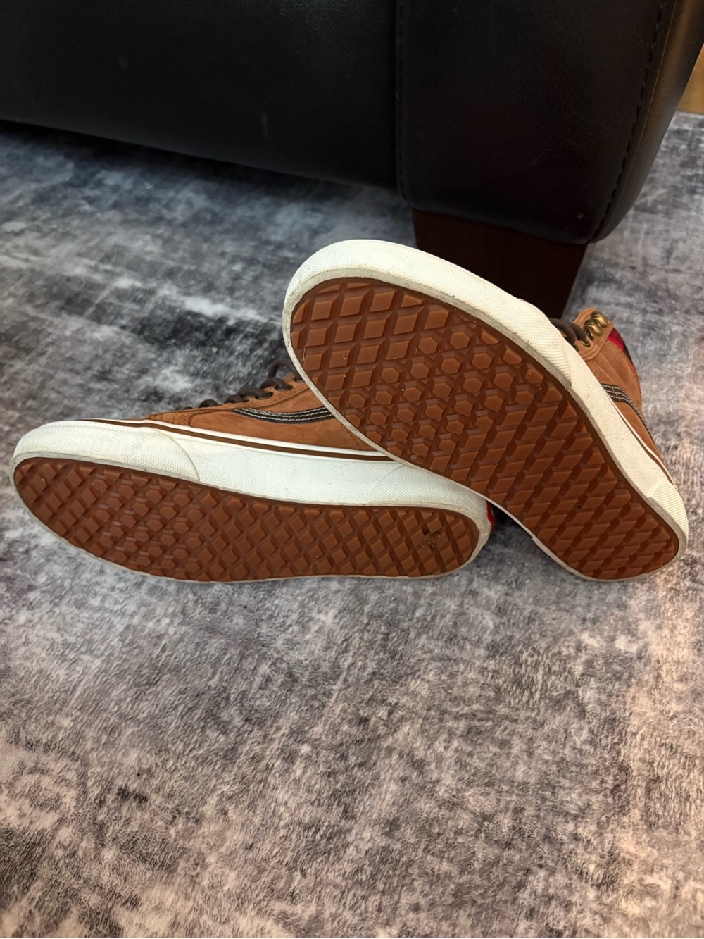 Vans Sk8-Hi MTE Leather Glazed High-Top Sneakers Tan Marshmallow - Picture 4 of 5